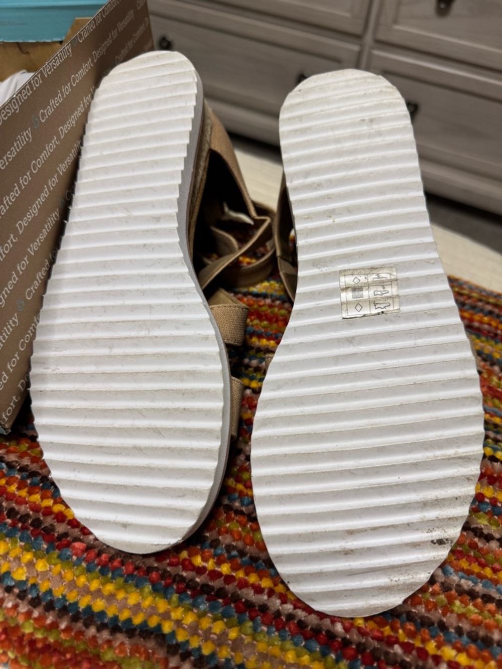 Skechers Tan Strappy Wedge Sandals with Back Zip - Picture 5 of 6